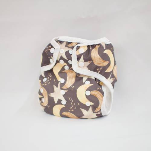 One Size Moon & Stars cloth diaper for prefolds or inserts, OS Diaper cover, AI2 Diaper,