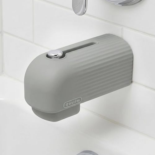 Baby Bathtub Faucet Cover, Upgraded Silicone Bath Faucet Cover for Kids, Bath Spout Cover for Baby, Faucet Cover for Bathtub Safety, Toddler Bath Tub Water Spout Cover, Universal Fit, Grey
