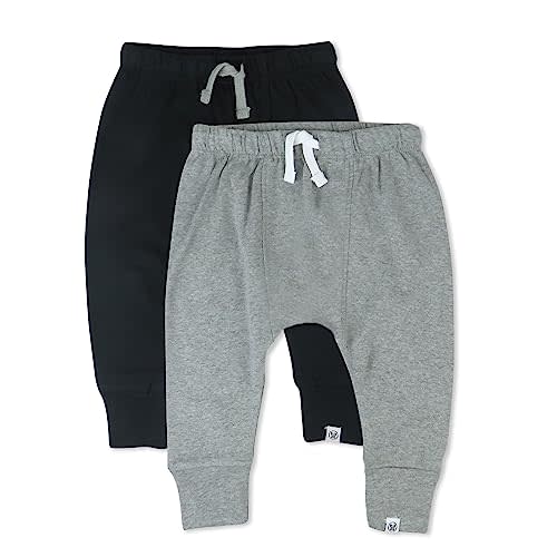 HonestBaby Unisex-Baby Multipack Honest Pants Joggers Pull on 100% Organic Cotton for Infant Baby and Toddler, Boys, Girls, Unisex