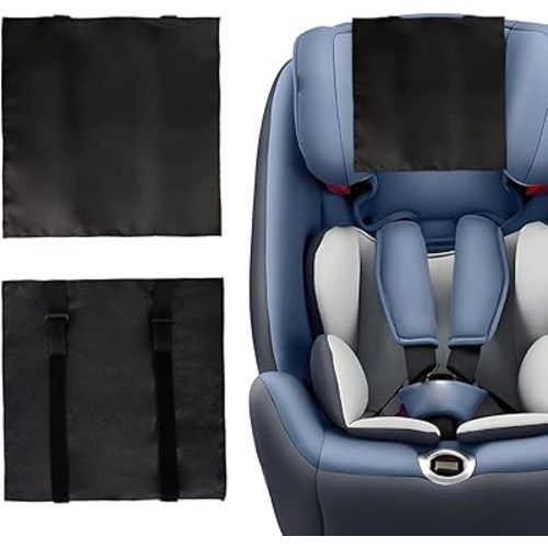 2PcsCar Seat Headrest Cover for Babies, Non-slipand Comfortable Baby Car Seat Hair Protector,Skin-Friendly Headrest Cover for Hair Protection (Black)