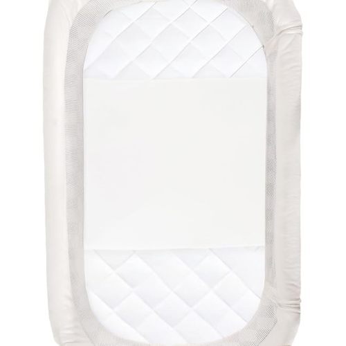 PROMEED 100% Mulberry Silk Bassinet Sleeve for Baby Bald Spots, Preminium 23 Momme Silk Bassinet Half Sheet for Baby Hair Loss(White)