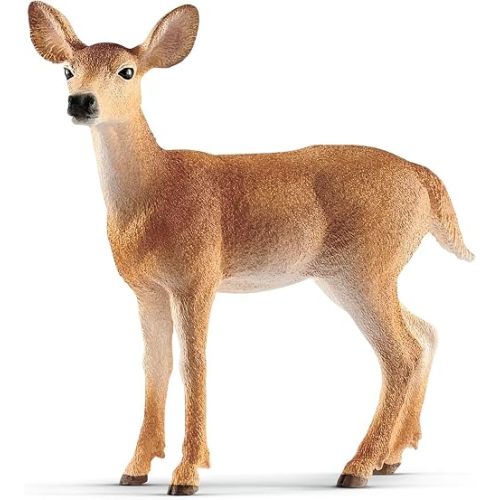 Schleich Wild Life - White Tailed Doe Toy Figurine - Kids Ages 3+ | 14819
