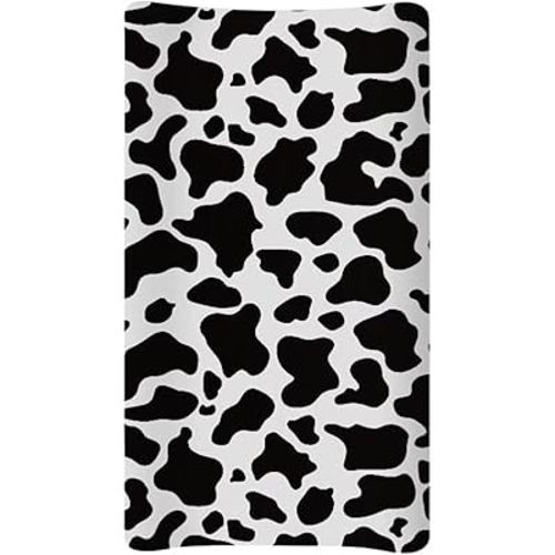Cow Print Diaper Changing Pad Cover Waterproof Changing Pad Cover for Newborn Babies Girls Boys 16 X 32 Cradle Mattress Sheets