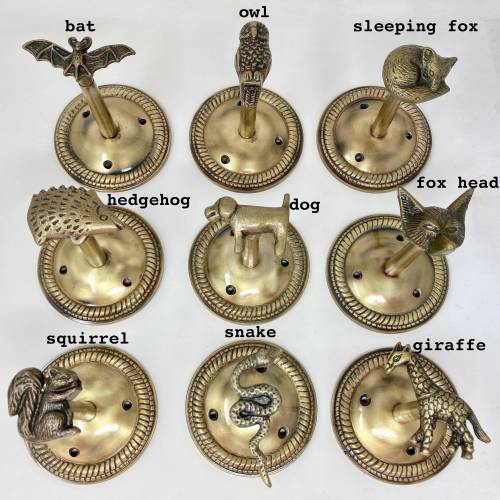Animal Hook ** | Curtain Hold Back | Curtain Tie Back | Jewellery Hook | Antique Brass | Iron |