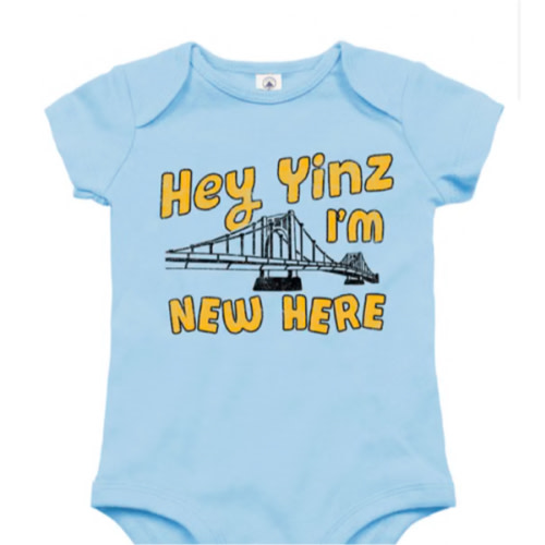 Pittsburgh Local Stuff Shop Pittsburgh SKYBLUE Baby Yinz Im New Here One Piece - 22784682