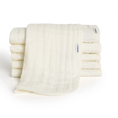 6-Pack Baby Neutral Vanilla Muslin Burp Cloths