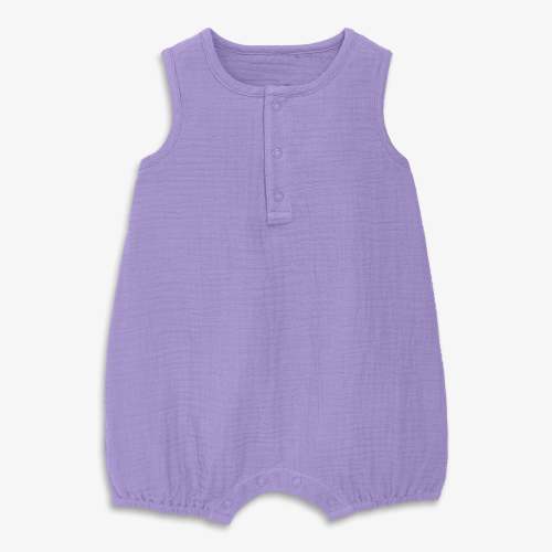 Baby cotton gauze henley bubble shortie | Primary.com