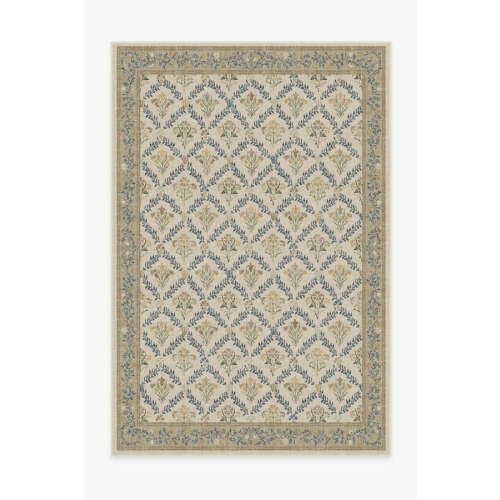 Morris & Co. Pimpernel Vintage Blush Washable Rug and pad | Ruggable