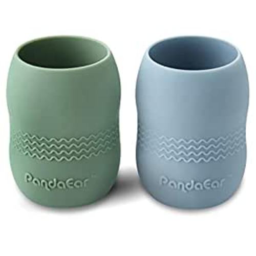 Amazon.com : PandaEar (2 Pack 100% Tiny Silicone Drinking Training Cup for Baby and Toddler (Blue/Green) : Baby