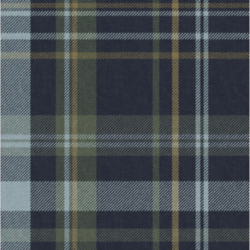 Heritage Plaid Wallpaper in Egyptian Blue and Mineral