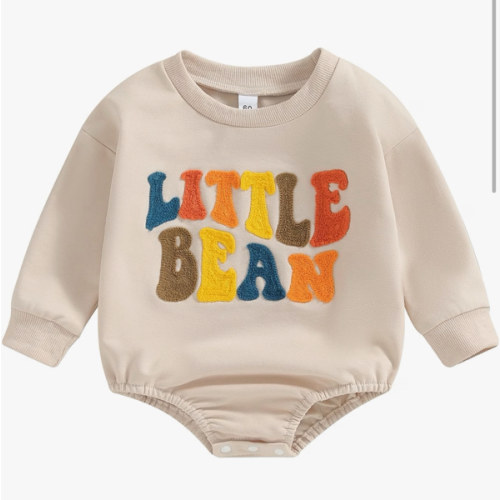 VISGOGO Newborn Baby Girl Boy Bubble Romper 3 6 9 12 18M Onesie Sweatshirt Long Sleeve Oversized Fall One-Piece Bodysuit