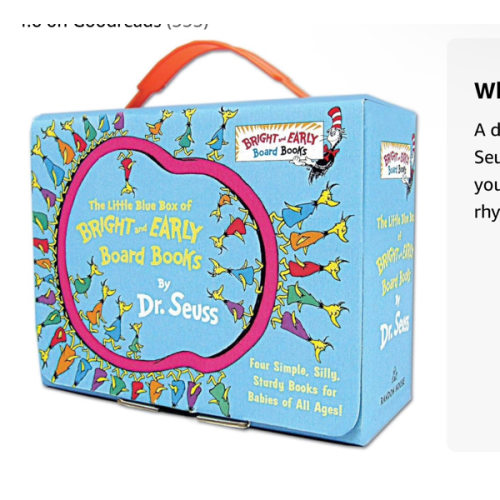 The Little Blue Boxed Set of 4 Bright and Early Board Books: Hop on Pop; Oh, the Thinks You Can Think!; Ten Apples Up On Top!; The Shape of Me and Other Stuff
