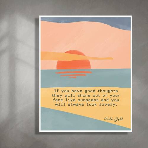 Roald Dahl Quote Art Print: Inspirational Sunbeams