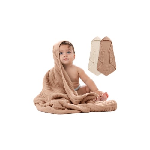 Hooded Baby Towels - 6 Layers, Pack of 2