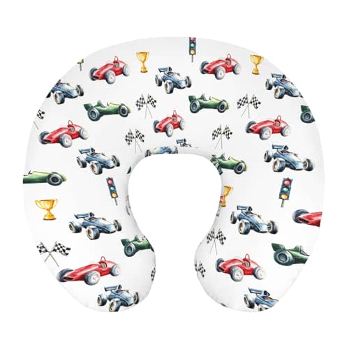 Cute Race Trophy Flag Traffic Light Nursing Pillow Cover Stretchy and Soft for Baby Girls Boys Transportation Vehicles Nursing Cover for Breastfeeding for Newborn Infant