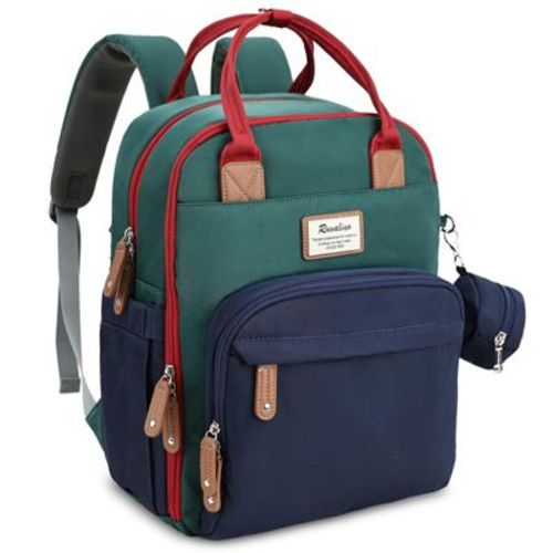 Ruvalino Large Diaper Bag Backpack, Multifunction Baby Changing Travel Bag with Insulated Pockets, Waterproof Backpack for Moms & Dads - Multicolor
