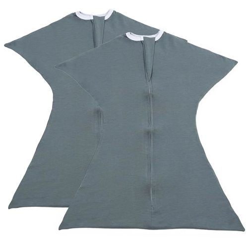 SleepingBaby Zipadee-Zip Transition Swaddle - Cozy Baby Swaddle Blanket with Zipper Convenience - Roomy Wearable Blanket for Easy Diaper Changes - Classic Grey, Small (4-8 Month) - 2 Pack
