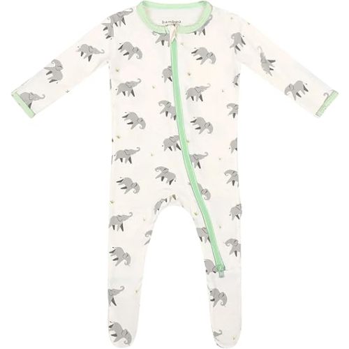 Bamboo Little Soft Baby Footie Pajamas, Baby Clothes, Newborn Sleepers, 95% Viscose and 5% Spandex, 0-24 Months