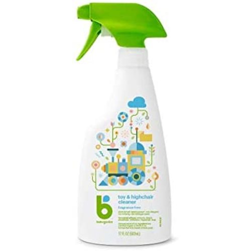 Babyganics Toy & Highchair Cleaner Spray, Fragrance Free, 17oz Spray Bottle