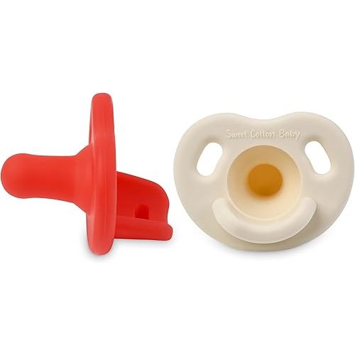 Sweet Cotton Baby Pacifier – Soft Silicone – 0-36 Months – BPA Free – Natural Latch – Lightweight, Dishwasher Safe – for Newborns, Infants, Toddlers