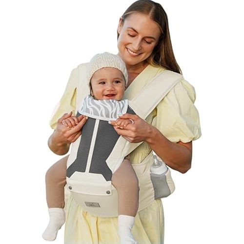 MOMTORY Safety-Certified 6-in-1 Baby Carrier Newborn to Toddler, Black | Plus Size Friendly, 6 Carry Positions, Ergonomic Hip Support, Cozy Baby Carrier with Hipseat for 7-50lbs, All Seasons