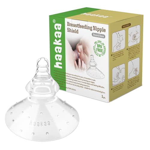 haakaa Nippleshield Silicone Nipple Shields for Breastfeeding with Carry Case Super-Soft, 1pk