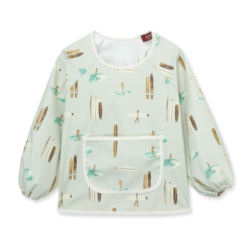 Milkbarn Vintage Surf Long Sleeve Pocket Bib | 6-24 Months