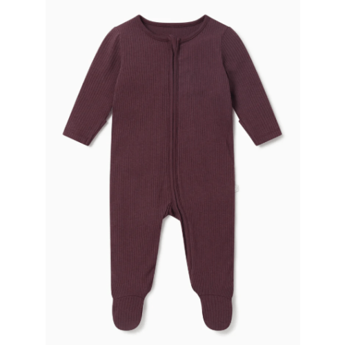 Ribbed Clever Zip Footed Baby Pajamas Ribbed Blue / Newborn