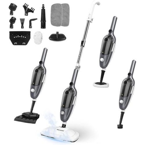 Steam Mop - All-in-one Powerful Handheld Steam Cleaner Detachable Floor Steamer with 11 Accessories, MultiPurpose Steamer for Hardwood Floors, Clothes,Windows,Tiles,Furniture,Carpet, Whole Home Use