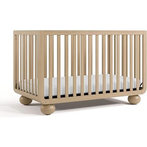 Storkcraft Amalfi 5-in-1 Convertible Crib with Toddler Guardrail, Driftwood