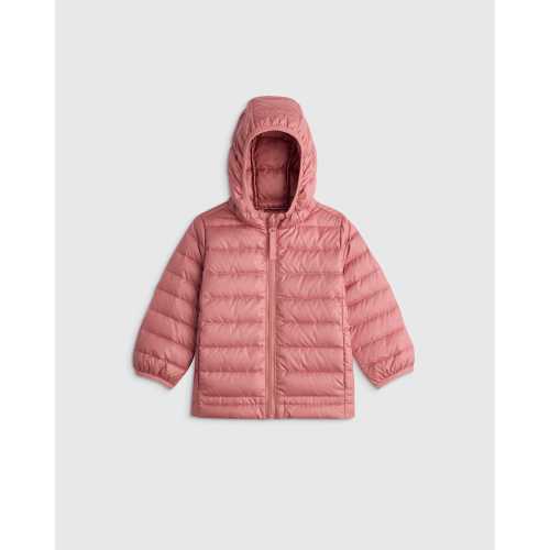 Lightweight Down Hooded Puffer Jacket - Baby in Dusty Rose