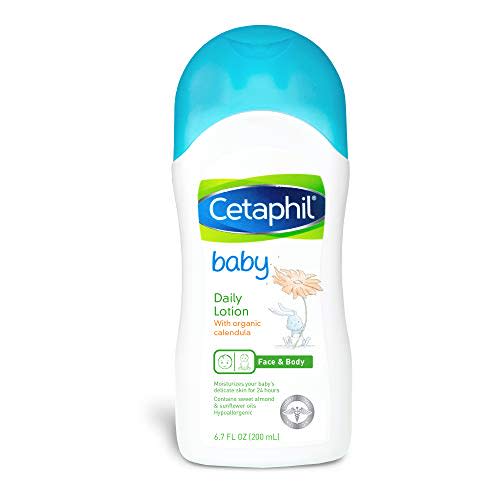 Cetaphil Baby Daily Lotion with Organic Calendula |Hypoallergenic| Sweet Almond & Sunflower Oils |6.7 Fl. Oz