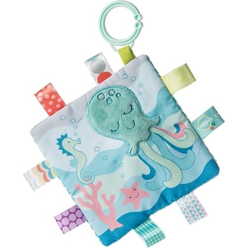 Taggies Crinkle Me Toy with Baby Paper & Squeaker, 6.5 X 6.5-Inches, Sleepy Seas Octopus