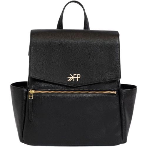 Freshly Picked Mini II Diaper Bag Backpack – Premium Vegan Leather Small Baby Bag with Changing Pad, Compact, Lightweight & Stylish for Moms On-the-Go (Ebony)