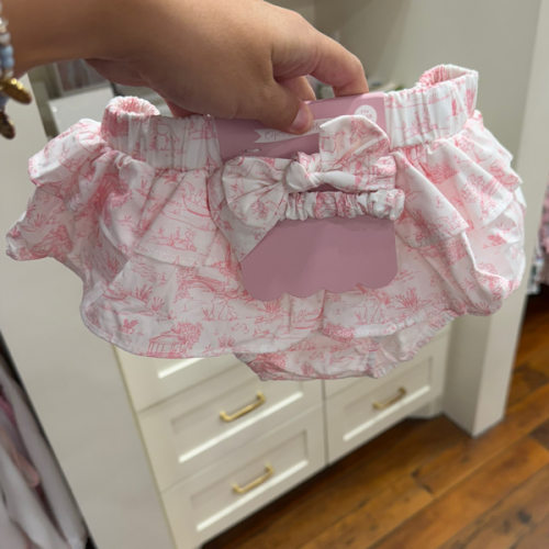 Animal Toile Ruffled Diaper