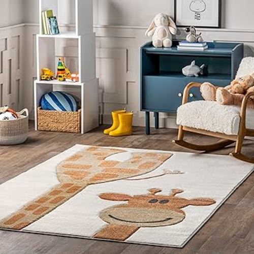 nuLOOM Anabell Animal 5x8 Area Rug for Living Room Bedroom Dining Room Nursery Kitchen, Beige/Ivory