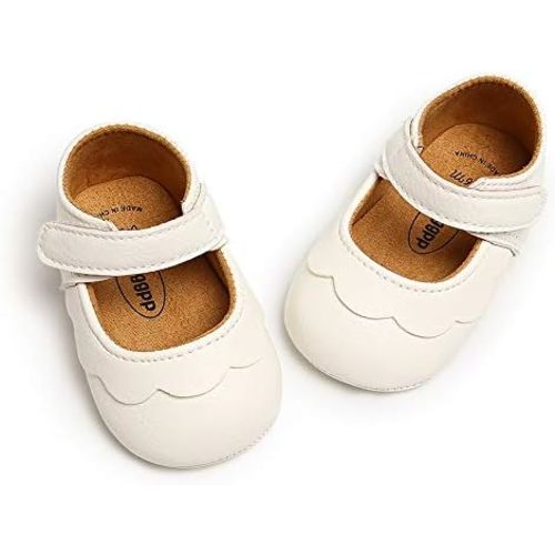 Baby Girls Mary Jane Flats Anti-Slip Rubber Sole Bow Toddler Princess Dress Shoes