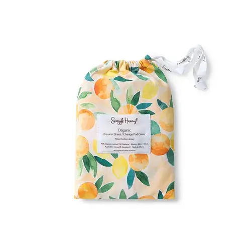 Snuggle Hunny Sunny Citrus Bassinet Sheet / Change Pad Cover | Baby Bunting AU