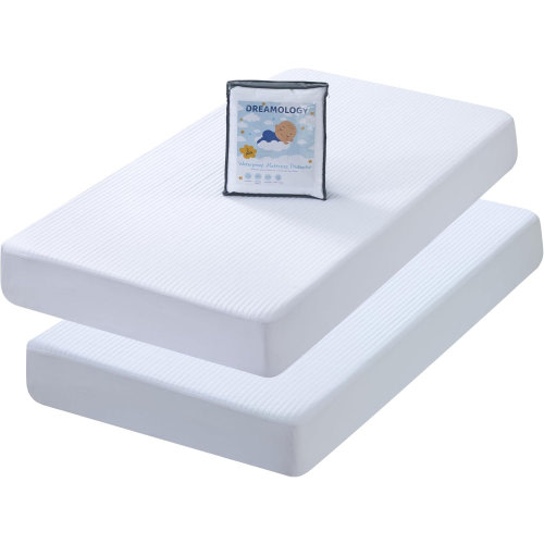 Dreamology 2 Pack Crib Mattress Protector 100% Waterproof, 52" x 28" Crib Mattress Pad Cover, Noiseless & Machine Wash Standard Mattress Protector Sheet, Quilted Mattress Protector (White) | Wayfair