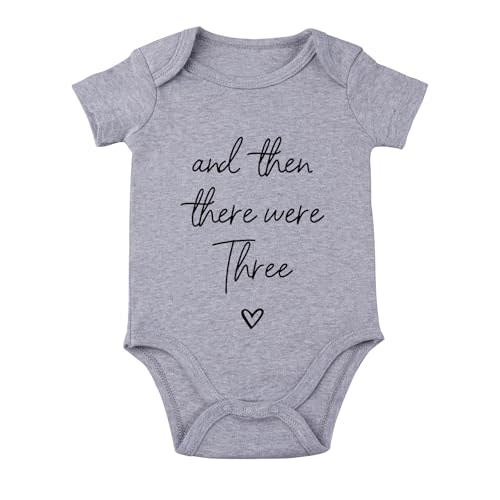 And Then There Were Three Bodysuit for Baby Pregnancy Announcement Bodysuit for Grandparents Unisex Infant
