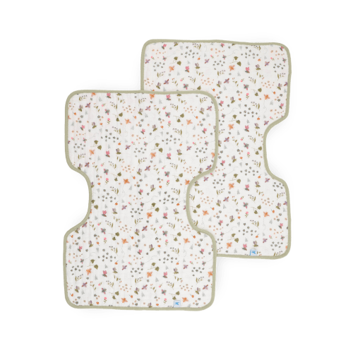 Cotton Muslin Burp Cloth 2 Pack - Garden Bees