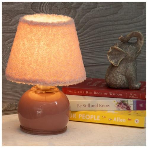 Pink Fuzzy LED Lamp
