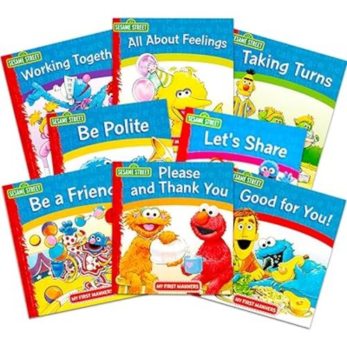 Sesame Street Elmo Manners Books for Kids Toddlers - Set of 8 Manners Books