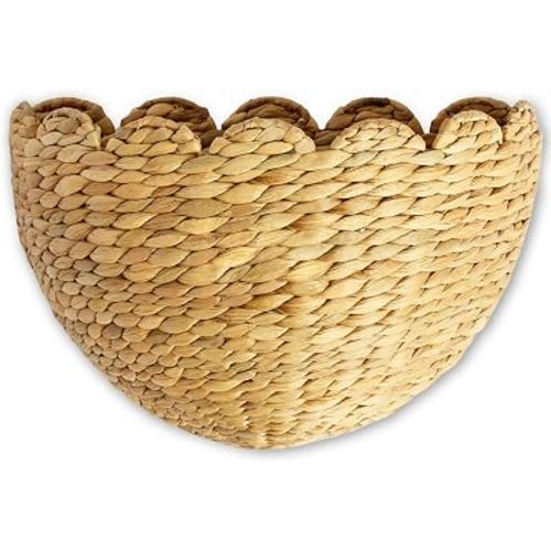 BEBE BASK Scalloped Wicker Wall Basket - The Original - 16 x 10 x 7 In