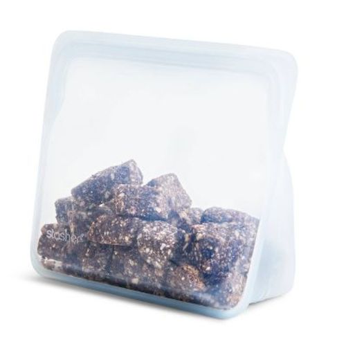 stasher Premium Silicone Reusable Food Storage Stand-Up Mid Bag - Clear