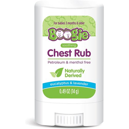 Boogie Chest Rub Stick for Soothing Relief, Petroleum-Free, USDA Organic, Naturally Derived, Soothing Eucalyptus and Lavender, 0.49 oz (Pack of 1)