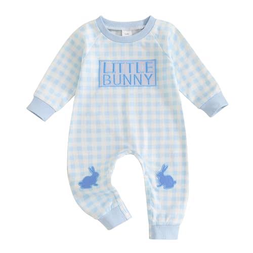 Bagilaanoe Infant Baby Boy Valentine’s Day Outfit Clothes Plaid Long Sleeve Romper One Piece Jumpsuit Pants