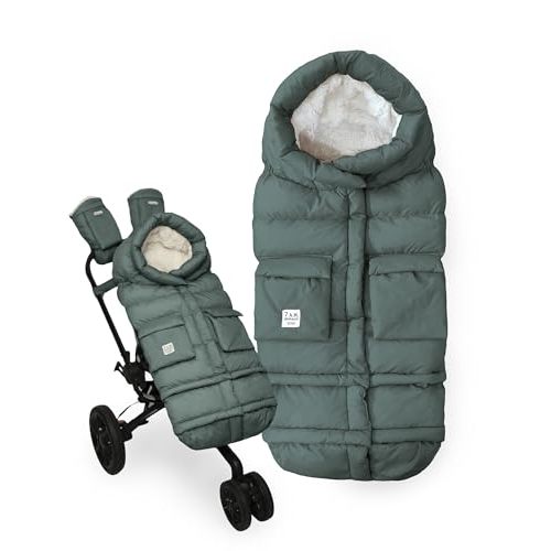 7AM Enfant Stroller Blanket 212 - Adjustable Baby Car Seat Zipped Blanket for Babies Winter, Unisex Multi Purpose Fleece Lined Warm Hooded Toddler Footmuff Water Repellent | (6M - 4T)