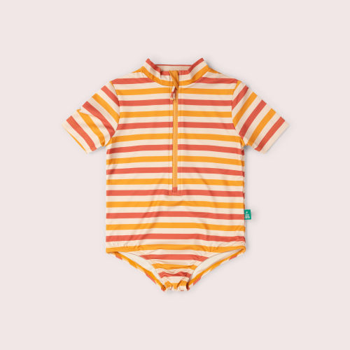 Sorbet Striped UPF 50 Recycled Short Sleeve Swimsuit – Little Green Radicals