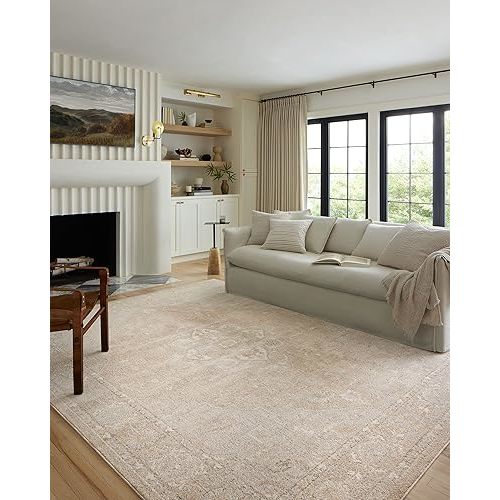 Loloi Odette Collection ODT-05 Beige/Silver 6'-7" x 9'-6" Area Rug